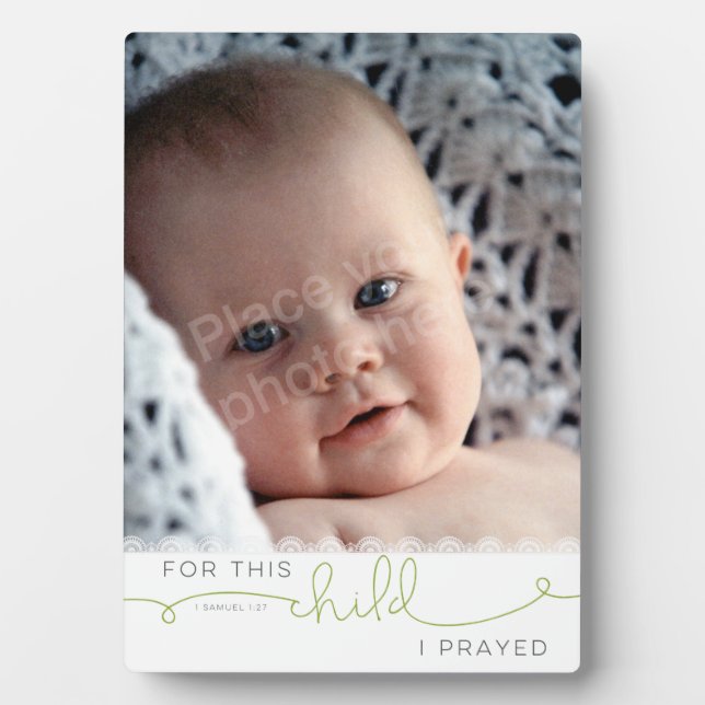 For this Child I Prayed - 1 Samuel 1:27 Plaque (Front)