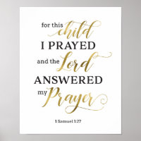 For This Child I Prayed Art Print