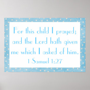 For this child I prayed baby boy poster