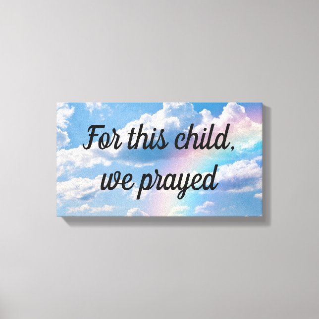 For This Child We Prayed Nursery Bedroom Wall Art (Front)