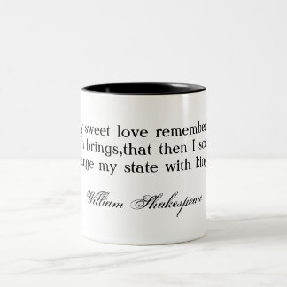 For thy sweet love remember'd ... Shakespeare Two-Tone Coffee Mug