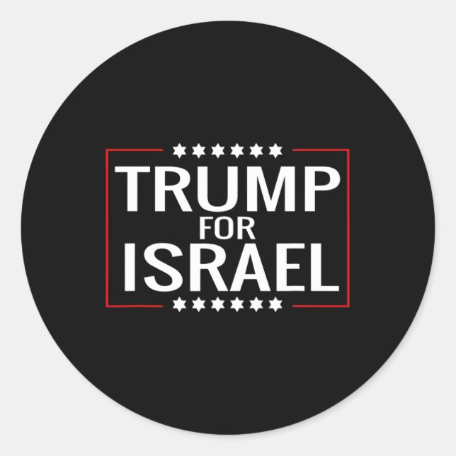 For Trump 2020 Hebrew Rally Sign-jewish Israel  Classic Round Sticker (Front)