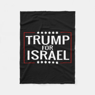 For Trump 2020 Hebrew Rally Sign-jewish Israel  Fleece Blanket