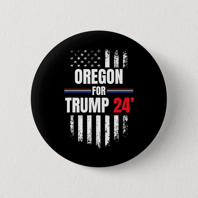 For Trump 2024 American Flag  2 Inch Round Button (Front)