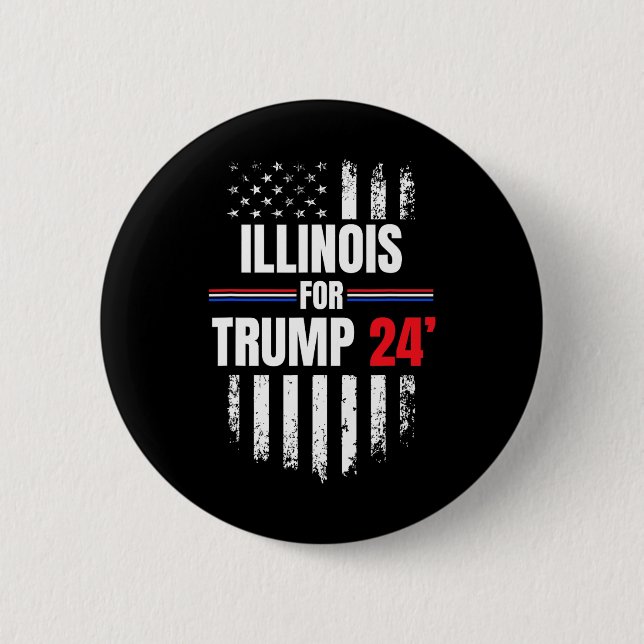 For Trump 2024 American Flag  2 Inch Round Button (Front)