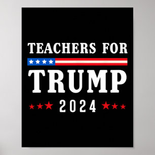 For Trump 2024 Patriotic American Flag Poster