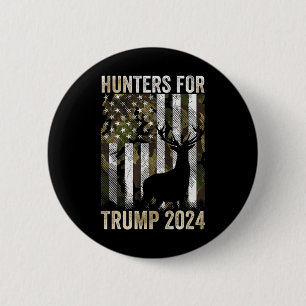 For Trump 2024 President Camouflage Deer Elk Antle 2 Inch Round Button