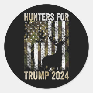For Trump 2024 President Camouflage Deer Elk Antle Classic Round Sticker