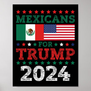 For Trump 2024 Take America Back Mexico Usa Flag Poster