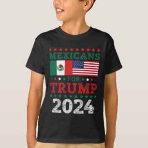 For Trump 2024 Take America Back Mexico Usa Flag  T-Shirt