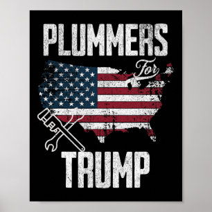 For Trump Election Fun 45 47 American Flag  Poster