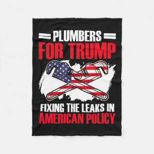 For Trump President Plumbing Tech Election Trump  Fleece Blanket