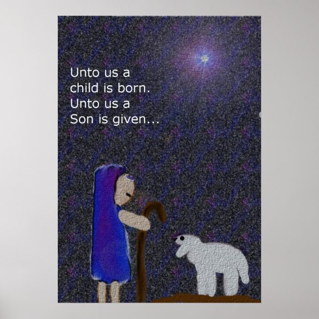 For Unto Us a Child is Born Christmas Poster (Front)