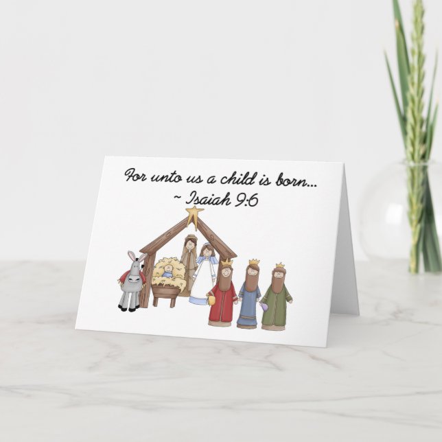 For unto us a child is born holiday card (Front)