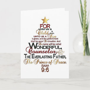 **FOR UNTO US A CHILD IS BORN** MERRY CHRISTMAS CARD