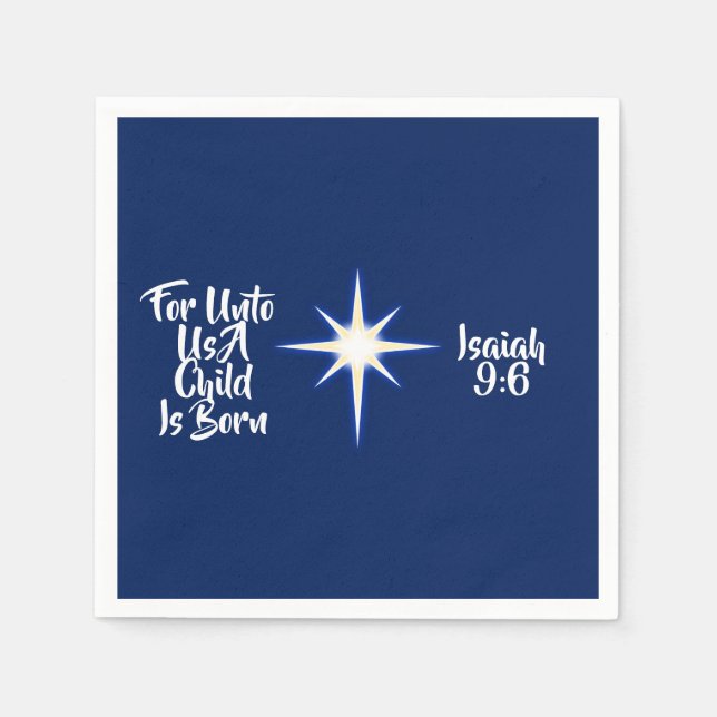 For Unto Us A Child Is Born Napkin (Front)
