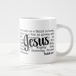 FOR UNTO US Christian Isaiah JESUS Christmas Large Coffee Mug