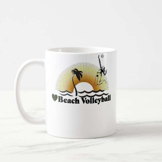 For Volleyball Fans Beach Volleyball Trendy Coffee Mug (Left)