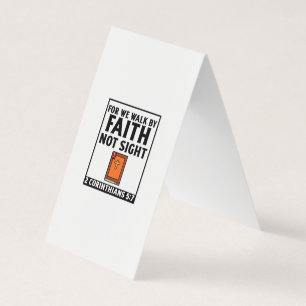For we walk by faith  christian religious faith bi business card