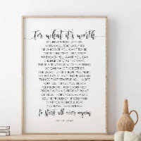 For What It's Worth, F. Scott Fitzgerald Quote