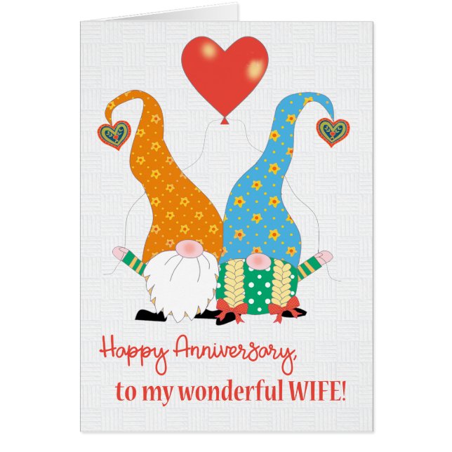 For Wife Custom Year Anniversary with Gnomes (Front)