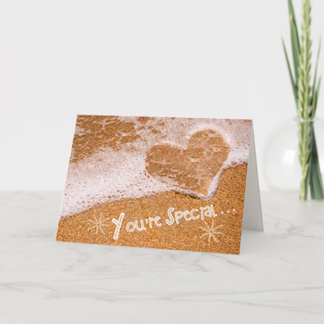 For Wife on Valentine's Day. Beach Theme Holiday Card (Front)