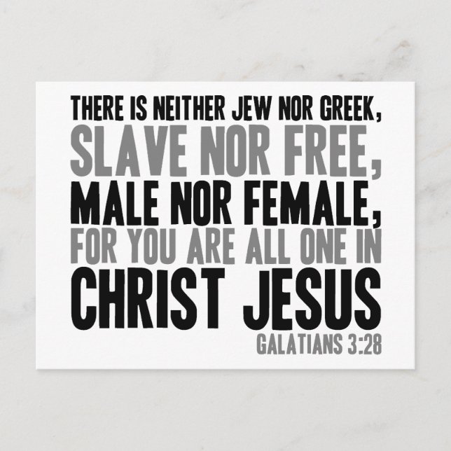 For You are All One in Christ Jesus Postcard (Front)