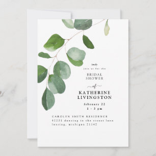 For You Eucalyptus Simple Bridal Shower Invitation