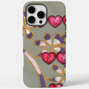 For You From Me: Beautiful Floral Hearts Design iPhone 16 Pro Max Case