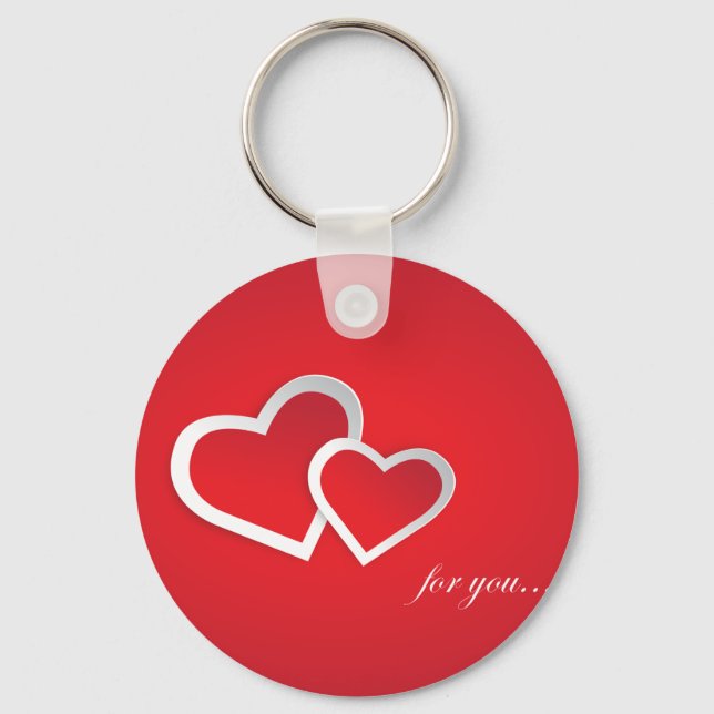 For You Valentine's Day Hearts Design-21987 Keychain (Front)