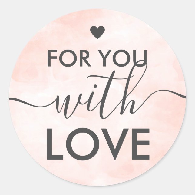 For You With Love Round Gift Stickers (Front)