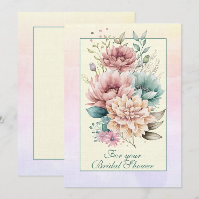 For your Bridal Shower Pastel Floral  Card (Front/Back)