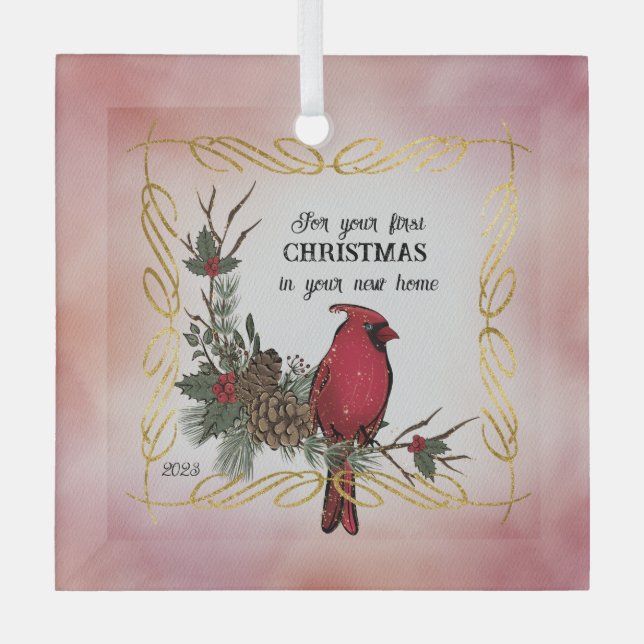  For Your First Christmas In Your New Home Glass Ornament (Front)