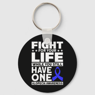 For Your Life Support Alopecia Awareness Ribbon Keychain