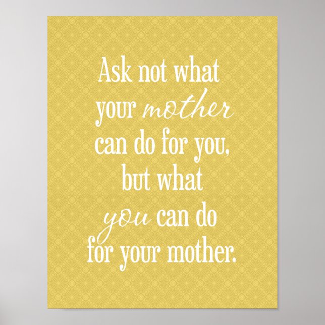For Your Mother - Yellow Poster (Front)