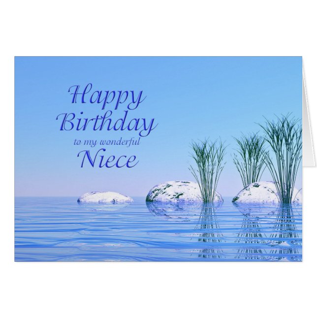 For your Niece, a Spa Like, Blue Birthday (Front Horizontal)