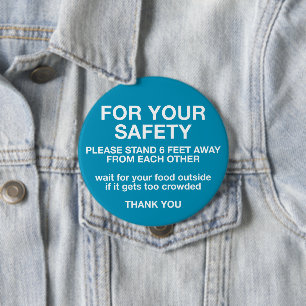 For Your Safety 4 Inch Round Button