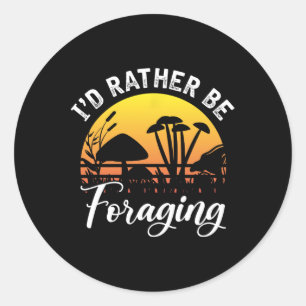 Foraging Mushroom Hunting Forest Outdoor Activity Classic Round Sticker
