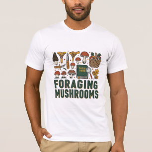 Foraging Mushrooms with Field Guide T-Shirt