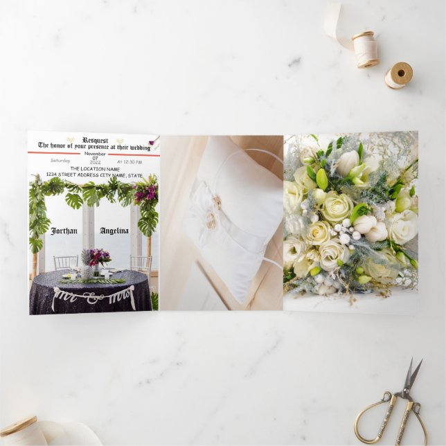 Foral & Elegante Wedding Invitation (Inside)