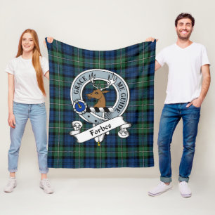 Forbes Ancient Clan Badge Tartan Plaid Fleece Blanket