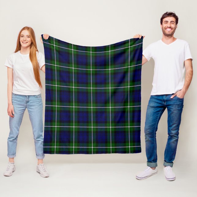 Forbes Modern Plaid Fleece Blanket (In Situ)