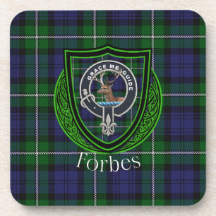Forbes Scottish Clan Tartan & Crest Coaster