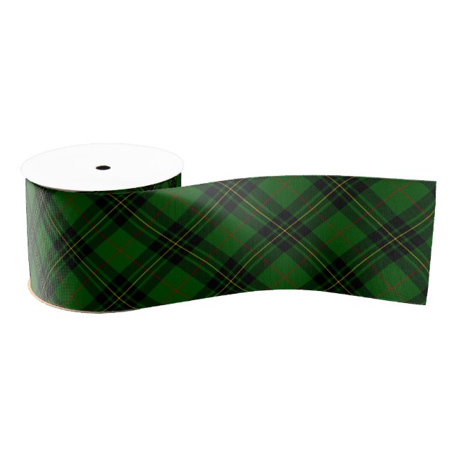 Forbes tartan green black plaid grosgrain ribbon (Spool)