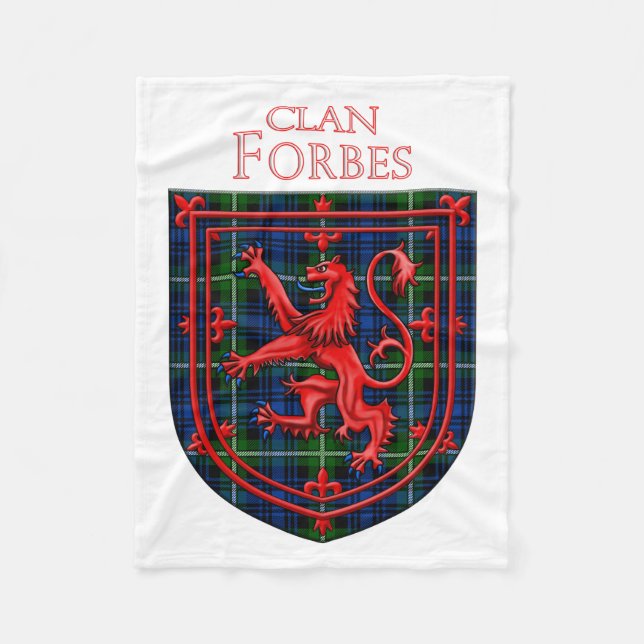 Forbes Tartan Scottish Plaid Lion Rampant Fleece Blanket (Front)