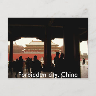 Forbidden city china postcard vintage art pillars