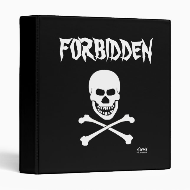 Forbidden Laughing Skull Kid Humour School Noteboo Binder (Front/Spine)