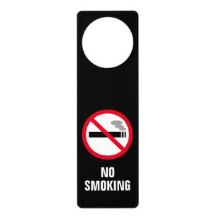 Forbidden to smoke No smoking sign door hanger
