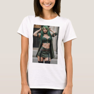 Force and Style: Green Military Cosplay T-Shirt