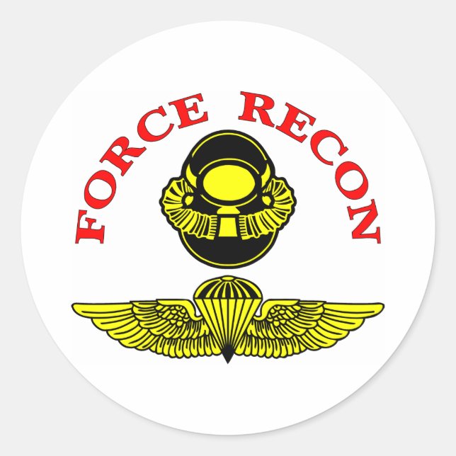 Force Recon Diver Jump Classic Round Sticker (Front)